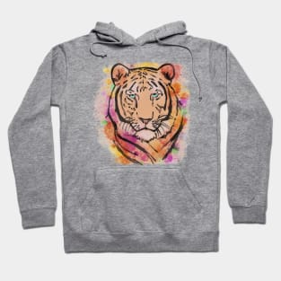 Watercolour Colourful Tiger Hoodie